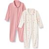 Amazon Essentials x Sofia Grainge Body a Maniche Lunghe in Jersey di Cotone Elasticizzato con Colletto a Volant Unisex - Bambini e ragazzi, Confezione da 2