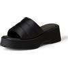 Amazon Essentials Sandali Slide On con Plateau Donna, Nero Raso, 37.5 EU