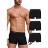 POMPEA 3 Pezzi Boxer Uomo in Cotone Elasticizzato Seamless, Mutande con Cinturino Elastico Logato