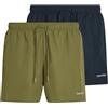 Calvin Klein Uomo Pantaloncini Boxer Confezione da 2 Medium Drawstring con Coulisse, Multicolore (Dark Sapphire/Burnt Olive), S
