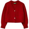 United Colors of Benetton Cardigan M/L 1RG7C601Y Maglione, Rosso, 160 cm Bambina