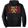 Marvel Avengers Endgame Iron Man I Love You 3000 Text Fill Felpa con Cappuccio, Unisex per Adulti, Nero, L