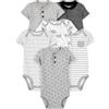 Simple Joys by Carter's Short Sleeve Bodysuit Body, Multicolore/Ancore/Balena/Dinosauri/Righe, Prematuro (Pacco da 6) Bimbo