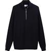 Diana Studio - Maglione Mezza Zip Nero in Lana, Uomo, Maniche Lunghe, Taglia S, Regular Fit