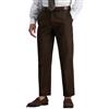 Haggar Men's Classic Fit Flat-Front Hidden Expandable Waistband Premium No Iron Khaki, 44W x 32L - Chocolate