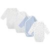 BABIDU | Set 4 Body Incrociati Neonato Manica Lunga - 100% Cotone, Morbidi e Traspiranti - Corredino Nascita Unisex Bambino e Bambina, Delicati sulla Pelle, Made in Europe
