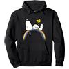 Peanuts Arachidi - Snoopy Rainbow Felpa con Cappuccio, Unisex per Adulti, Nero, XL