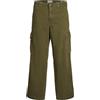 Jack & Jones Male Cargo Pantaloni Wide Leg Fit Pantaloni Cargo, Olive Night, 33W x 34L