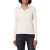 G-STAR Donna Ribbed Slim Polo, Bianco (chalk D24513-D527-127), S