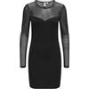 ONLY Bodycondress Onlheart-Becki L/S Mix Body Condress Wvn, Nero, XL Donna