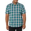 Amazon Essentials Camicia a Maniche Corte in Popeline Elasticizzato (Disponibile in Taglie Extra Forti) Uomo, Foglia di tè Bianco Motivo Scozzese, L