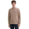 TOM TAILOR Maglione da Uomo, Parasol Brown 36976 - Modellino di Neps Multicolore, M