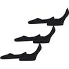 FALKE Invisible Step Medium Cut Multipack M In cotone invisibili tinta unita confezione di 3 paia, Calzini fantasmini Uomo, Nero Black 3000, 43-44