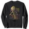 Marvel Guardians Vol.2 I AM GROOT Cute Angry Felpa, Unisex per adulti, Nero, L