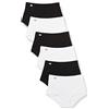 Playtex Slip Cotone Elasticizzato Pack Donna x6, Bianco/Nero, 4/L