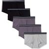 Amazon Essentials Slip in Cotone Traspirante Senza Etichette Uomo, Confezione da 5, Carbone/Grigio/Nero, 4XL Plus