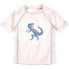 Playshoes Camicia da Nuoto Unisex per Bambini Rash Guard Shirt, Écru Dinosaur, 74/80 cm