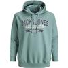 JACK & JONES Jjelogo Felpa con Cappuccio 2 col 25/26 Noos Pls - Plus Size, Blu Minerale, 5XL