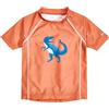 Playshoes Camicia da Nuoto Unisex per Bambini, Modello Rash Guard, Motivo Dinosauro ocra, 74-80