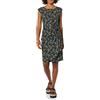 Amazon Essentials Abito a Portafoglio con Scollo a Barchetta e Maniche ad Aletta Donna, Nero Motivo Floreale Piccolo, M