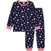 Petit Bateau Pigiama Bambino in Pile Stampato Stelle, Sera/Marshmallow, 2 Anni