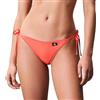 Calvin Klein Donna Slip Bikini Allacciatura Laterale String Side Tie con Etichetta con Logo, Arancione (Dazzling Coral), M