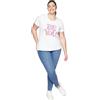 FIORELLA RUBINO: T-Shirt con Scritta Curvy Size Bianco Stagione Primavera Estate 2024.