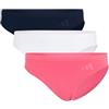 Adidas Low Rise Bikini (3pk) - Sport Active Seamless - Packaged Panties - Bequeme Unterwäsche Mutande da Uomo Donna (Pacco da 3)