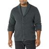 Amazon Essentials Cardigan Morbido a Maniche Lunghe con Collo Sciallato Uomo, Carbone Puntinato, L