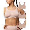 POMPEA 3 Pezzi Reggiseno Senza Ferretto e Senza Cuciture con Sistema di Sostegno, Brassiere Morbida ed Elastica con Spalla Larga