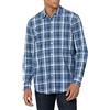 Amazon Essentials Camicia Casual in Popeline a Maniche Lunghe vestibilità Regular Uomo, Blu Marino Motivo Quadri Medi, S