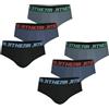 Athena - Set di 6 Slip da Uomo Essenziali - Comfort e Traspirante - Cotone Elasticizzato Traspirante - Etichetta Oeko-Tex Standard 100, Nero/Marina/Grigio, XXL