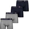 Champion Core X4, Boxer Corti Uomo, Blu Marino & Grigio Melange Chiaro, XS