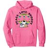 Peanuts - Peace Love Snoopy Felpa con Cappuccio, Unisex per Adulti, Rosa Acceso, XL