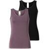 Schiesser Damen 2 Pack Unterhemd Tanktops mit Spitze Baumwolle Mix-Modern Multipacks Intimo, Ordinati 3_182906, 48 Donna