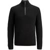 JACK & JONES Jorbleecker Knit Half Zip BF Jorbleecker Knit Half Zip BF (Confezione da 1), Nero, L