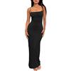 LILLUSORY Abito Estivo da Donna, Casual, con Spalline Sottili, Aderente, Nero, M