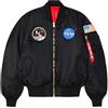 Alpha Industries MA-1 VF NASA Bomber Jacket per Uomo All Black