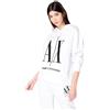 Armani Exchange Felpa con Cappuccio Icon Project, OPT.White, Medium Donna