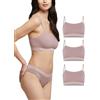 POMPEA 3 Pezzi Reggiseno Senza Ferretto Invisibile, Brassiere Seamless in Morbida Microfibra con Spalla Stretta, Effetto Seconda Pelle