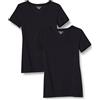 Amazon Essentials T-Shirt a Maniche Corte con Scollo a V, Taglie Forti Donna, Pacco da 2, Nero, 5XL Plus