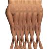 POMPEA 6 Paia Collant Donna 8 Denari, Calze Velate Opache con Cuciture Piatte, Compressione Leggera