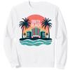 Mademark Poster Art Deco con Paradiso Tropicale di South Beach Felpa, Unisex per Adulti, Bianco, XXL