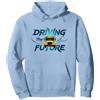 Mademark Scuolabus Driver Driving The Future Inspirational Citazione Felpa con Cappuccio, Unisex per Adulti, Blu Polveroso, S