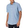 Amazon Essentials - Camicia da uomo a maniche corte in chambray, Regular Fit. ,Blu medio ,US L (EU L)