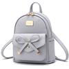 I IHAYNER Mini zaino in pelle con fiocco per ragazze, Grigio, Small