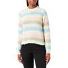 PIECES Pcnatasha LS O-Neck Knit Noos BC Maglione da Donna, Betulla/Strisce: Airy Blue-flan-Rosa-Shadow-Swamp, M