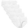 Amazon Essentials Slip in Tessuto Modal Super Morbido Uomo, Pacco da 5, Bianco, L