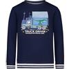 SALT AND PEPPER Sweatshirt mit Lastwagen Stickerei zum Öffnen für Jungen T-Shirt, True Navy, 128/134 cm Bambini e Ragazzi