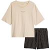 Marc O'Polo Maglietta da Donna Mix N Match, Mix N Match Frenchoak-blackgeoprint, L
